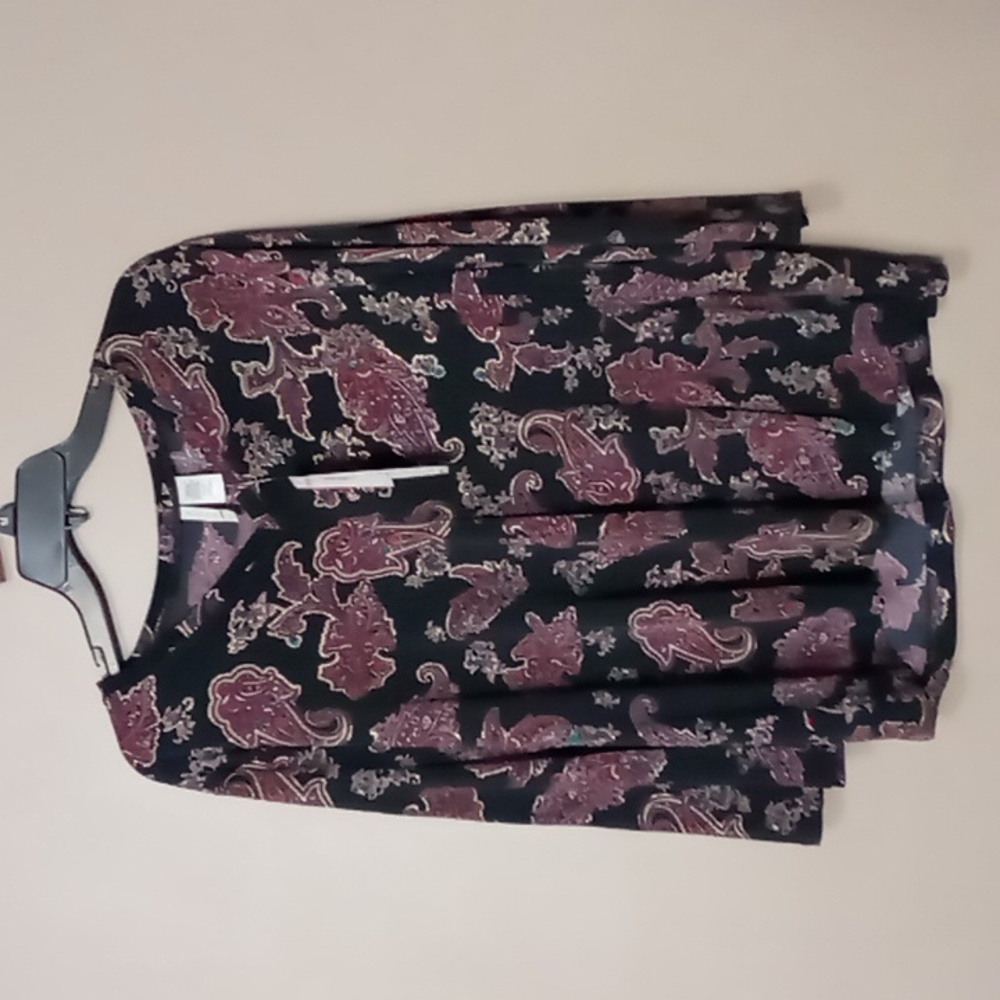 White Stag 3/4 Sleeve Blouse "Maroon Crush" XL NWT
